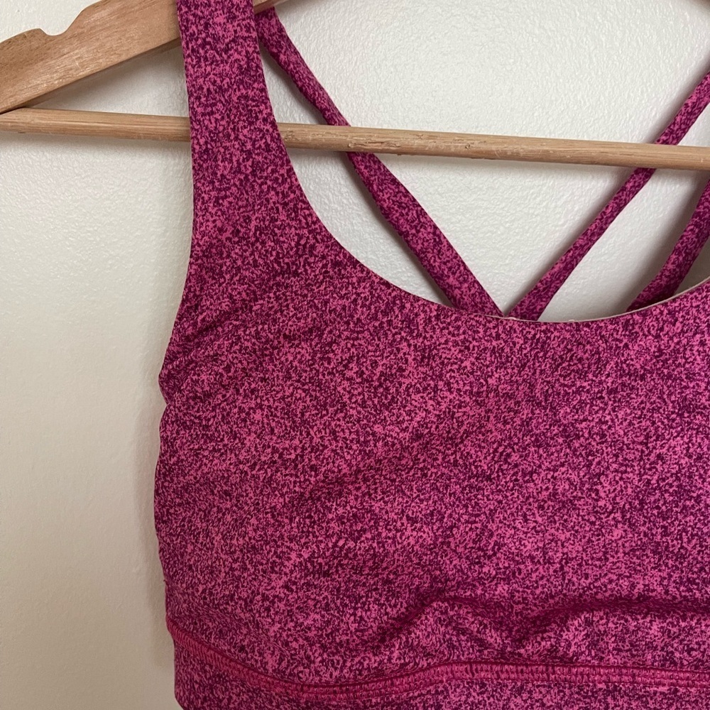 Lululemon Energy Bra Rio Mist Pink Paradise Red Grape / Pink Paradise Strappy - Picture 2 of 6